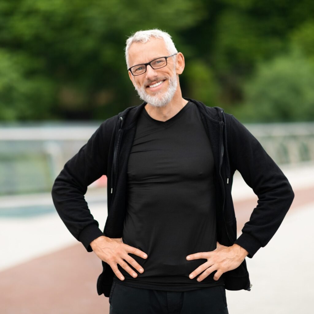 Happy Well Fit Senior Sportsman Jogging By Street GQEZ2P5 Scaled 1 1024x1024